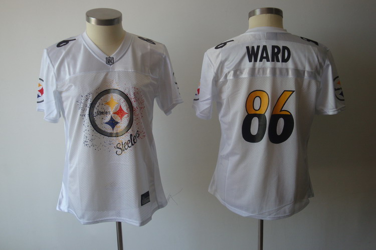 Steelers #86 Hines Ward White 2011 Women's Fem Fan Stitched NFL Jersey